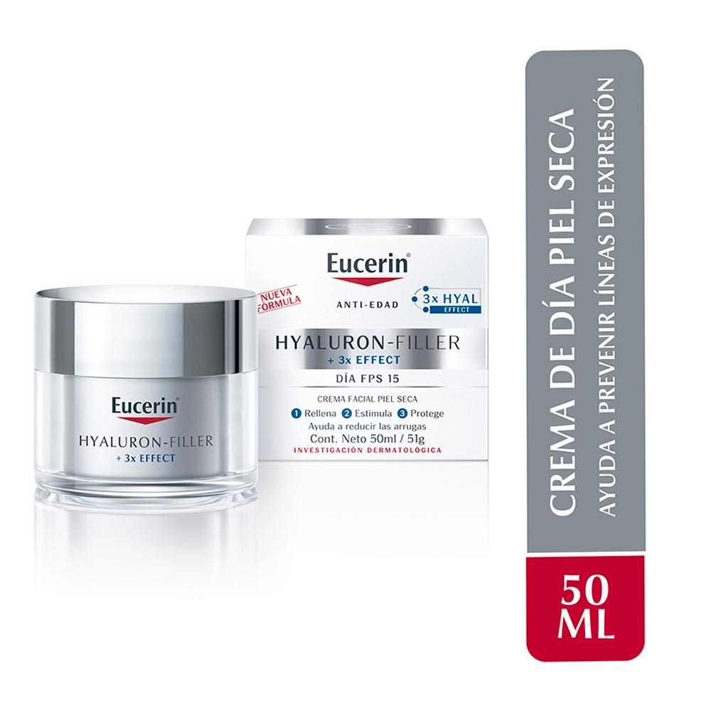 Hyaluron-Filler + 3x Effect Crema Facial de Día para Piel Normal/Seca FPS15. EUCERIN