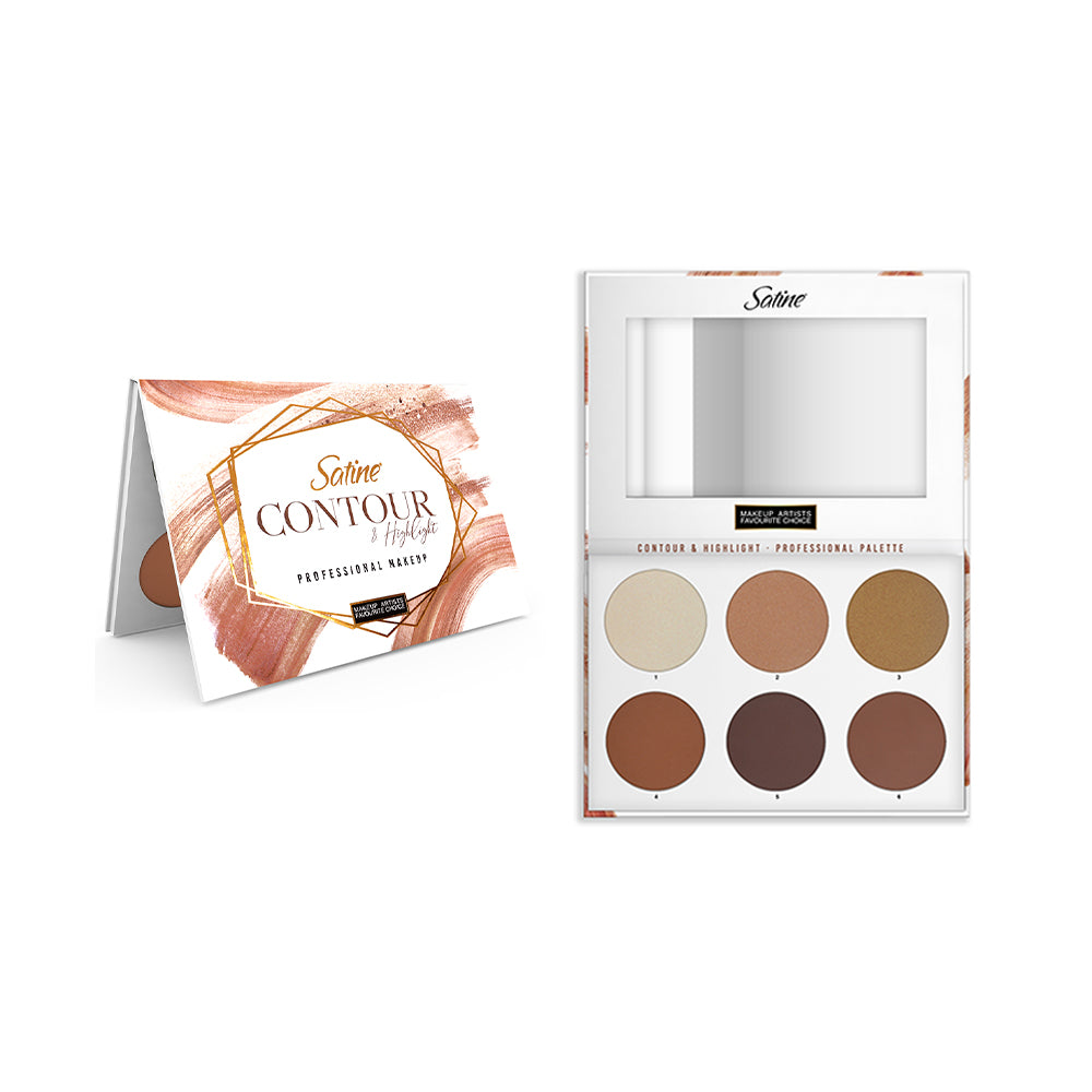 Contorno e Iluminación Make Up Profesional 6 Tonos SATINE