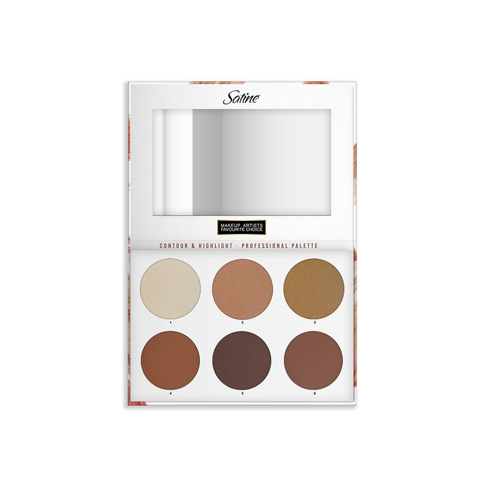 Contorno e Iluminación Make Up Profesional 6 Tonos SATINE