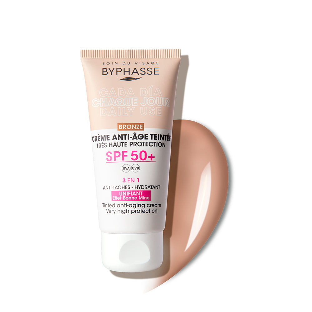 BYPHASSE crema facial anti edad spf 50+ COLOR BRONZE 50ml