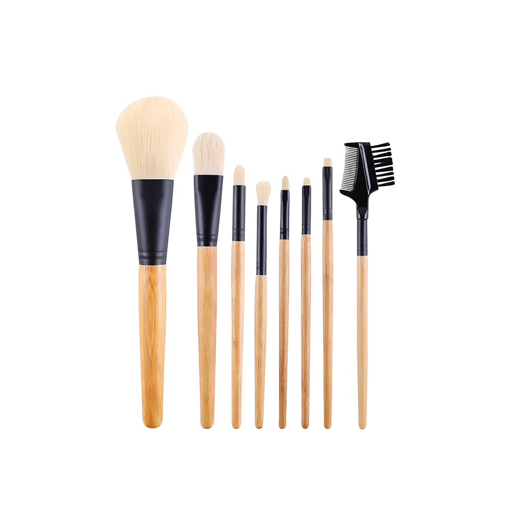 Set Brochas Maquillaje Bamboo 8und. SATINE