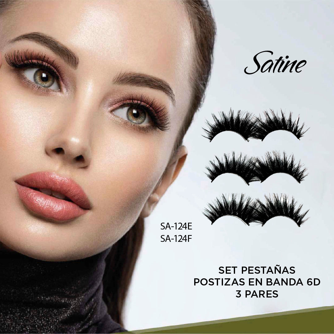Set de Pestañas Postizas en Banda 6D 3 PARES